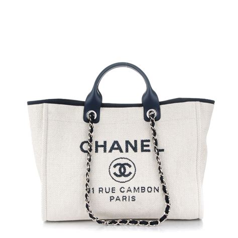 chanel canvas large deauville tote replica|Chanel canvas large deauville tote.